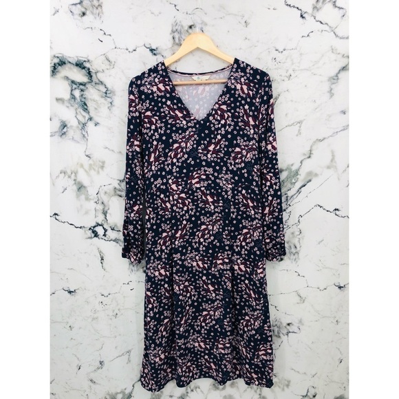 C012 Boden Easy Midi Dress - Navy Autumnal Leaves - Picture 7 of 11